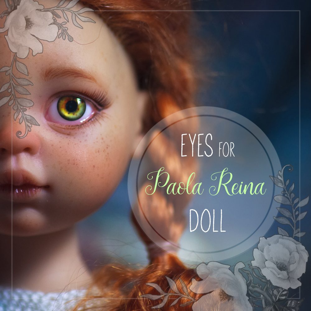 1 pair~Realistic GREEN Glass Eyes for Paola Reina doll 14 mm ~iCukla~ 